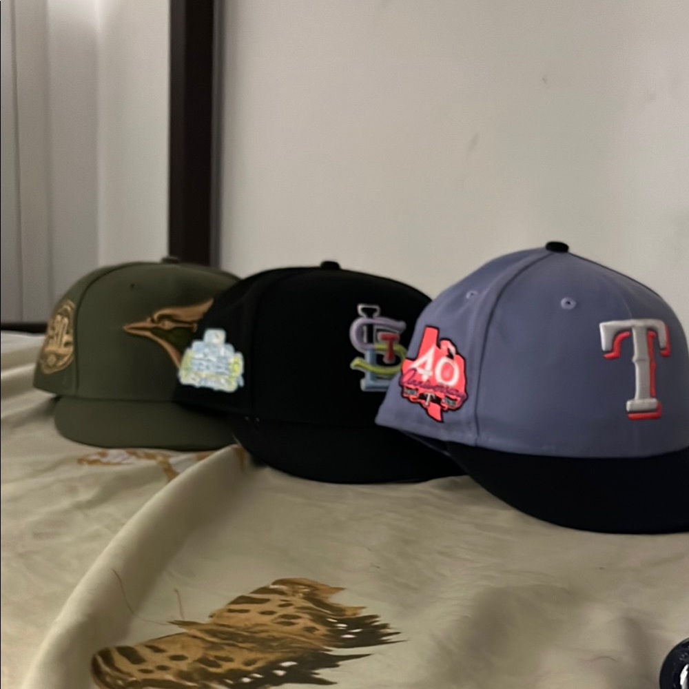Kids Baseball Cap Set - Black, Green, Blue
